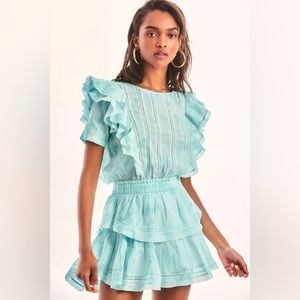 Loveshackfancy Natasha Dress in Timeless Teal XL worn once EUC 🩵